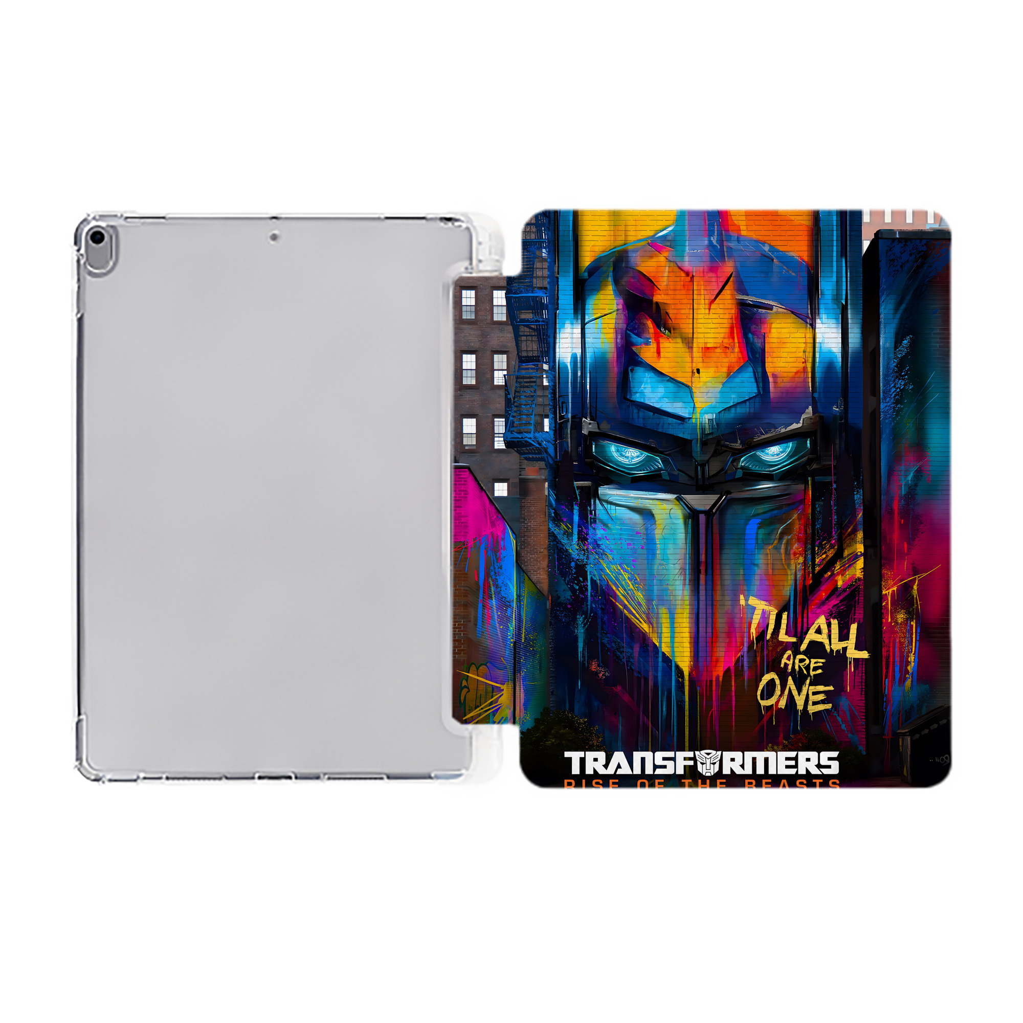 （画像用） Transformers トランスフォーマー IPad ケース ペン収納付き 三つ折りスタンド PUレザー×シリコン 対応機種9.5/10.5/10.9インチ